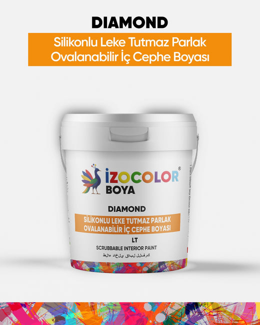 İzocolor Diamond Silikonlu Leke Tutmaz Parlak Ovalanabilir İç Cephe Boyası
