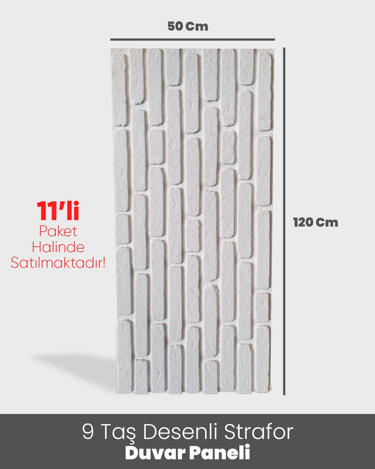 İzocolor 9 Taş Desenli Strafor Duvar Paneli (11 Adet)