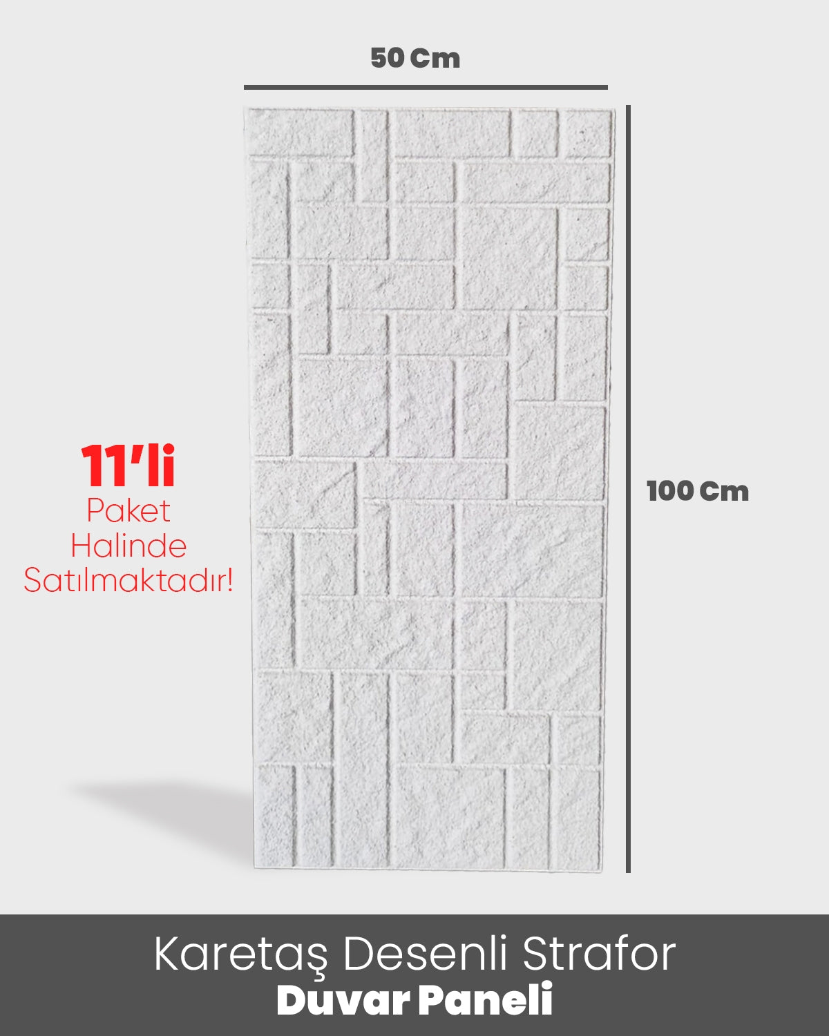 İzocolor Karetaş Desenli Strafor Duvar Paneli (11 Adet)