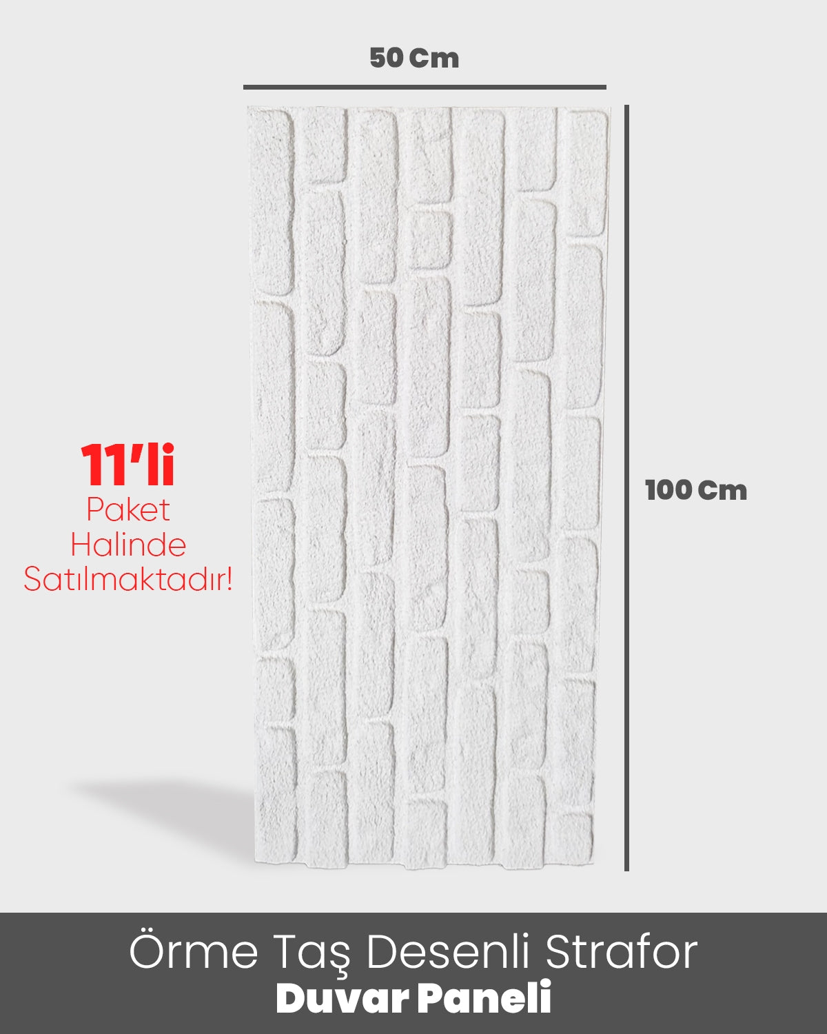 İzocolor Örme Taş Desenli Strafor Duvar Paneli (11 Adet)