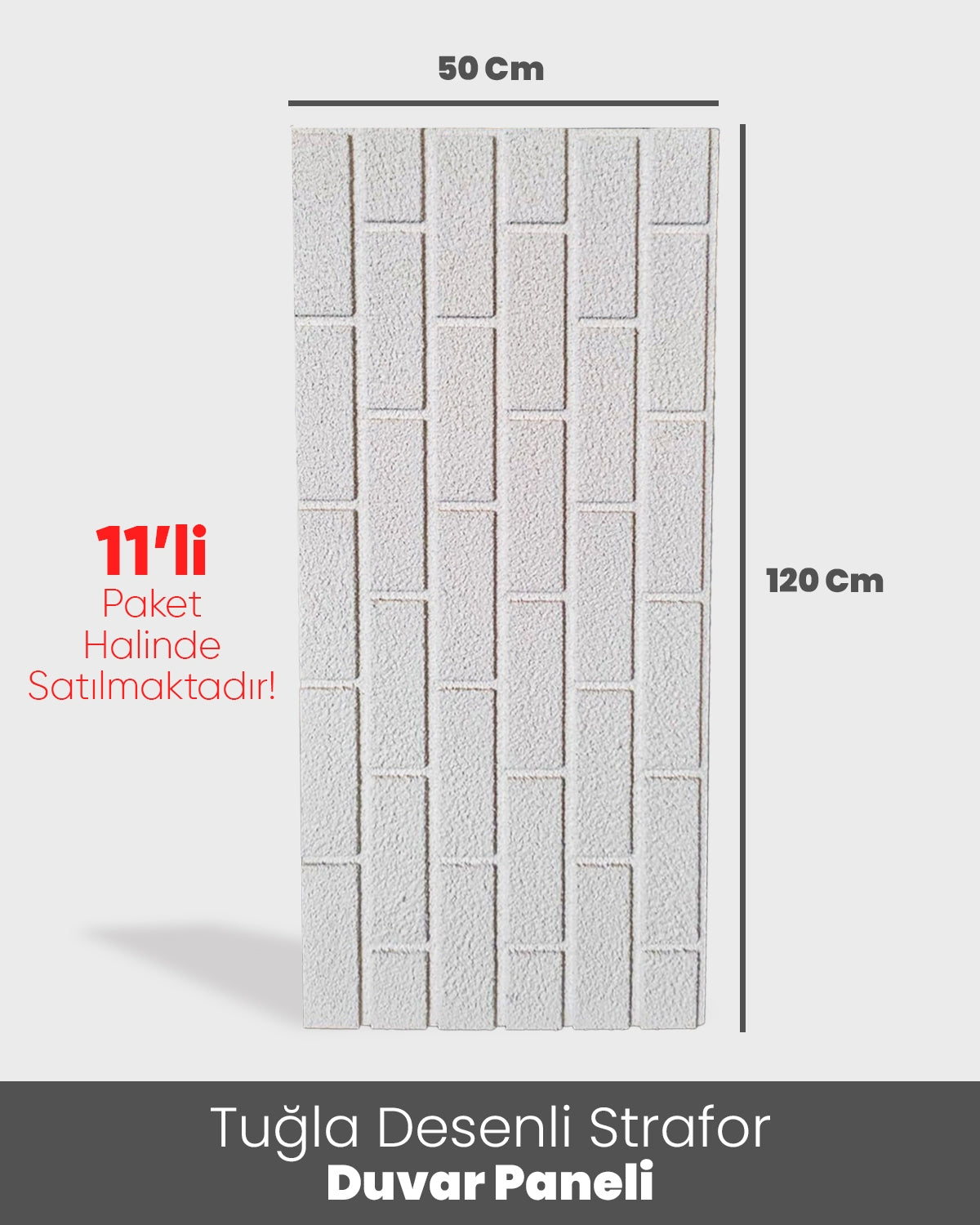 İzocolor Tuğla Desenli Strafor Duvar Paneli (11 Adet)